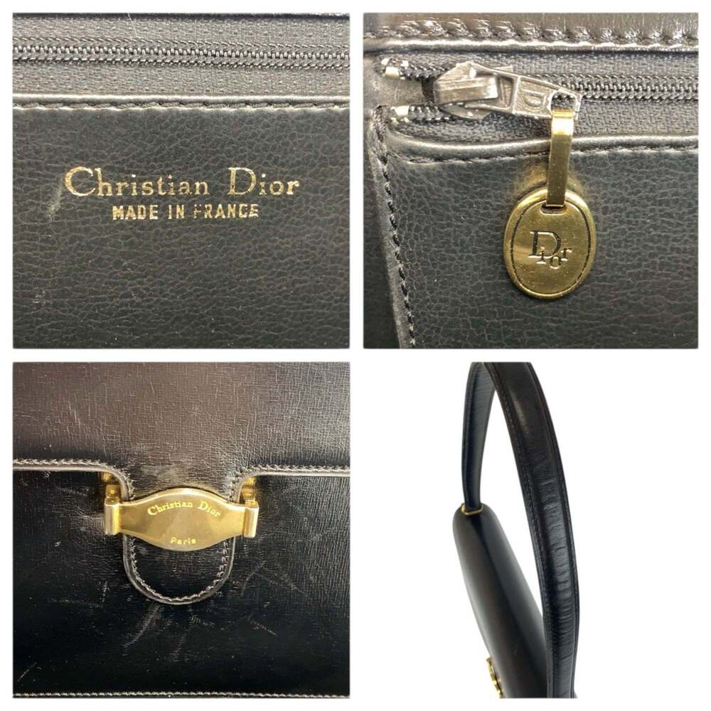 CHRISTIAN DIOR Vintage Black Leather Shoulder Bag - Picture 3 of 10
